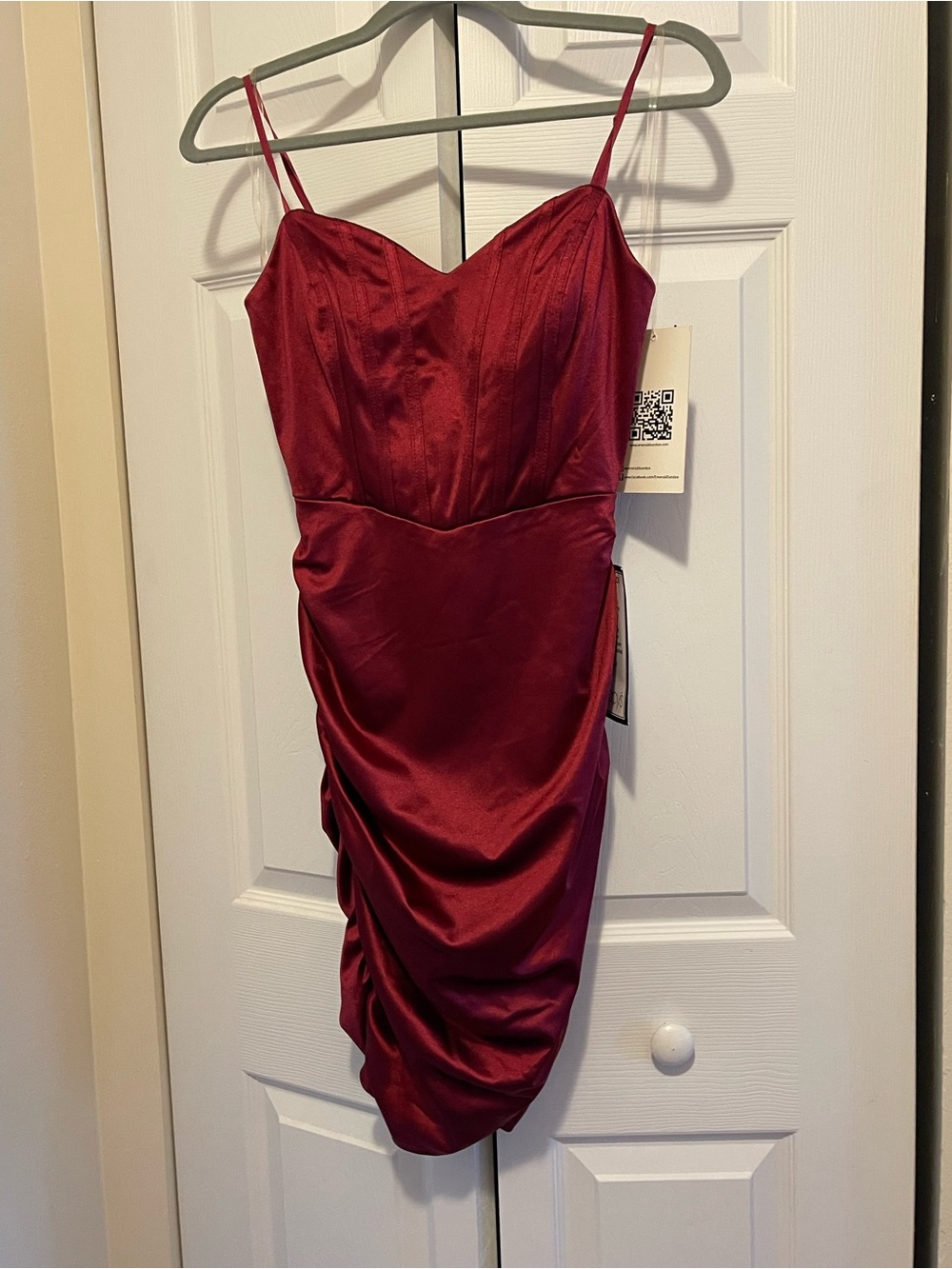 Emerald Sundae Wine Satin Slip Dress